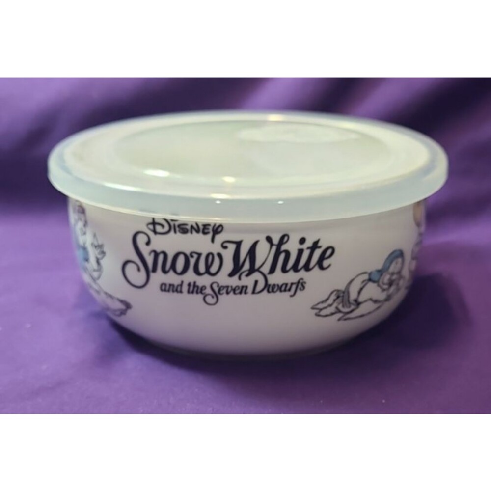 Zrike Brand Disney Princess Snow White ceramic food storage bowl w/vented lid